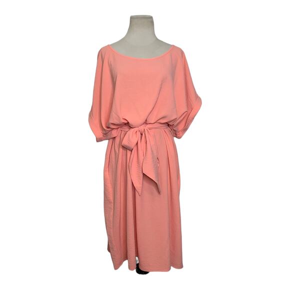 Savii Capri melon sunset short sleeves mini belted dress size 3X - Picture 8 of 11